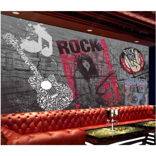 Custom photo wallpaper for walls 3 d murals Beautiful Modern hand-painted graffiti rock music KTV background wall papers decor