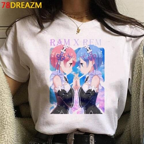 Re Zero Kara Hajimeru Isekai Seikatsu top tees female harajuku kawaii harajuku couple clothes couple tshirt t shirt vintage