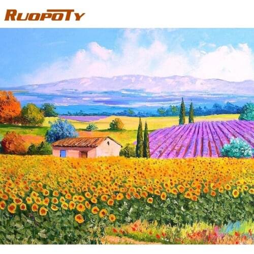 RUOPOTY 60x75cm Frame Paint By Number For Adults Sunflowers Picture By Numbers Acrylic Paint On Canvas For Home Decors Artcraft