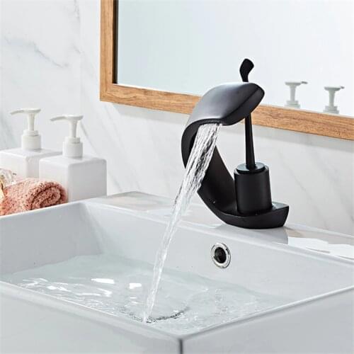 Bathroom Basin Faucet Black/Chrome/White Brass Material Sink Mixer Tap Hot & Cold Sink Faucet Bathroom Lavotory Faucet