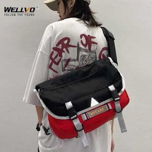 Waterproof Oxford Crossbody Bag Men Shoulder Messenger Bag Travel Street Unisex Handbag Large Patchwork Shoulder Bags XA787ZC