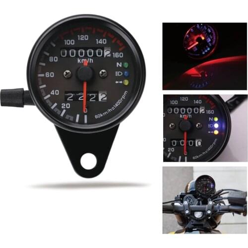 Universal Motorcycle Speedometer Odometer 12V Motorcycle Dual Speed Meter with LED Indicator Speedometer Motorcycle