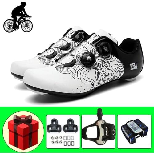 Bicycle Sneakers Add Pedals Road Bike Shoes Zapatos Ciclismo Breathable Self-locking Outdoor Riding Flat Shoes Wear-resistant