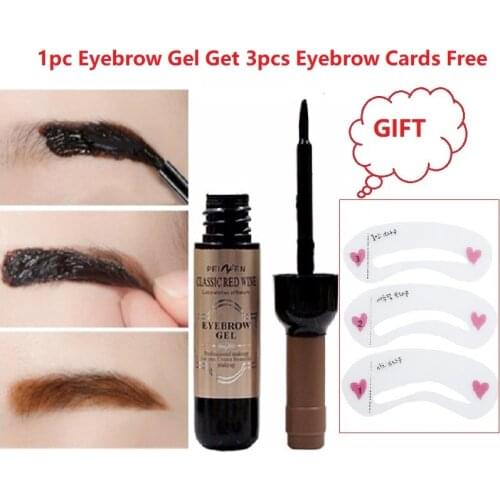Liquid Eyebrow Gel Get 3Eyebrow Cards Free Tearing Eyebrow Tattoo Tint Dyeing Gel Quick-dry Eyebrow Cream Makeup Cosmetics TSLM1