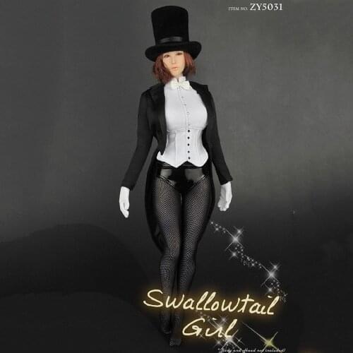 ZYTOYS ZY5031 1/6 Sexy Female Swallowtail Costume Set 12'' Girl Clothes Suit Set For 12" Action Figure Toys Accessories