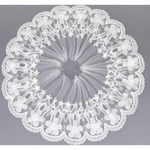 1 Yard 14CM Wide White Lace Fabric Crafts Sewing Ribbon Lace Trimming Fabric Knitting Material Diy Garment