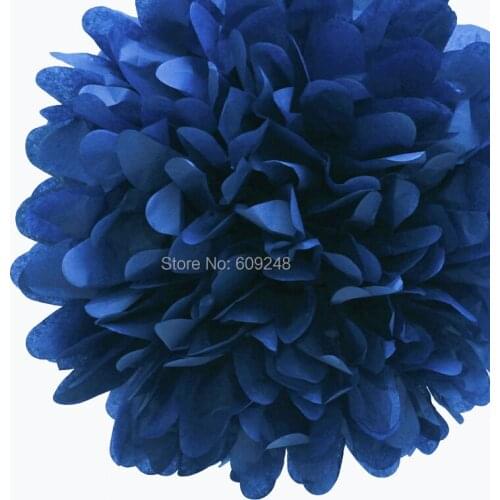 10pcs 8"(20cm) Festival Birthday Holiday Party Nursery Decorations Navy Tissue Paper Pom Poms Hanging Craft Flower Ball