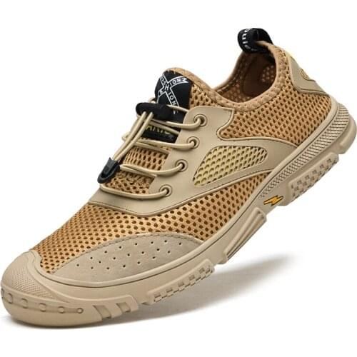 2021 Men Outdoor Sport Mountaineer Upstream Shoes Plus Size Mesh Shoes Male Wading Beach Shoes Breathable Sneakers Aqua Shoes