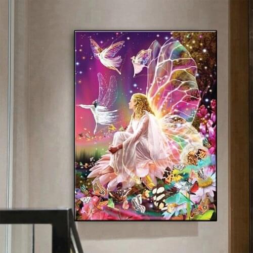 5D DIY Fairy tale Flower Fairy Full Square Round Diamond Embroidery Diamond Painting art Cross Stitch kit mosaic home decoration