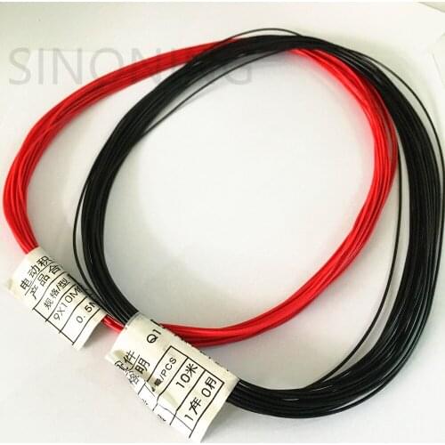 9X10M pure copper wire red black 10 meters thin wire GB bare copper