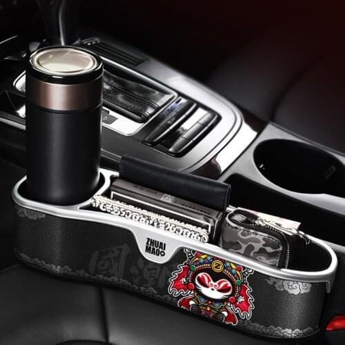 Car Storage Box Front Seat Console Side Multi-function with Cup Holder Couple for Cellphones Keys Card Wallet Sunglasses N0PD