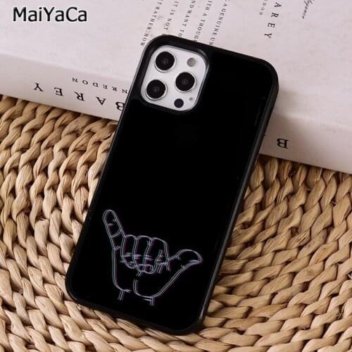 MaiYaCa Surfer Surf Hang Loose Shaka Phone Case For iphone 11 12 mini Pro X XR XS MAX 6S 7 8 Plus 5S SE 2020 Cover coque Shell
