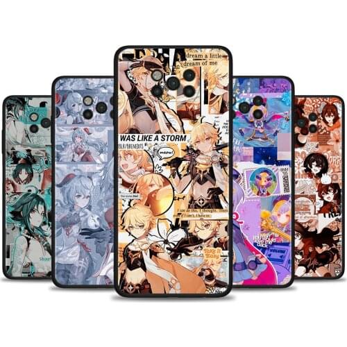 Case For Poco X3 NFC M3 Pro M3 F3 F1 Capa for Mi Note 10 Pro Lite Caso For Xiaomi CC9 Pro A3 A2 Lite Genshin Impact Anime
