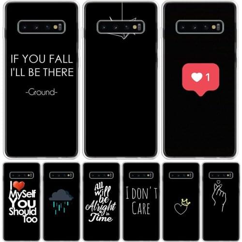 Black Minimalist Text Smart Phone Case for Samsung Galaxy A51 A71 A50 A70 A40 A30 A20E A10 A01 A21 A41 M30S A6 A7 A8 A9 Plus + C