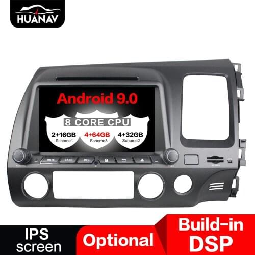 DSP Android 9.0 Car DVD Player GPS navigation For Honda Civic 2006-2012 Right Hand Driving radio player Auto multimidia stereo