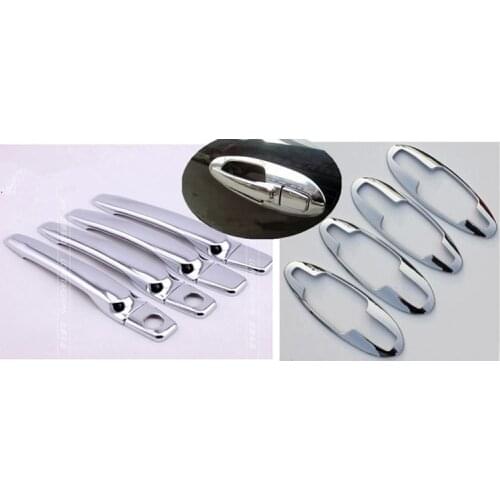 FUNDUOO For Hyundai Sonata 2002 2003 2004 2005 New Chrome Car Door Handle + Cup Bowl Cover Trim Sticker With Two Keyholes