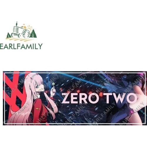 EARLFAMILY 13cm x 5cm Cool Car Stickers for Zero Two Anime Slap Auto Decals Vinyl Car Accessories JDM ATV RV Decor