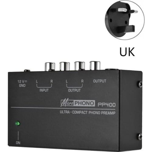 EU/UK/US Plug Ultra-Compact Phono Preamp Preamplifier with RCA Interfaces M5TD