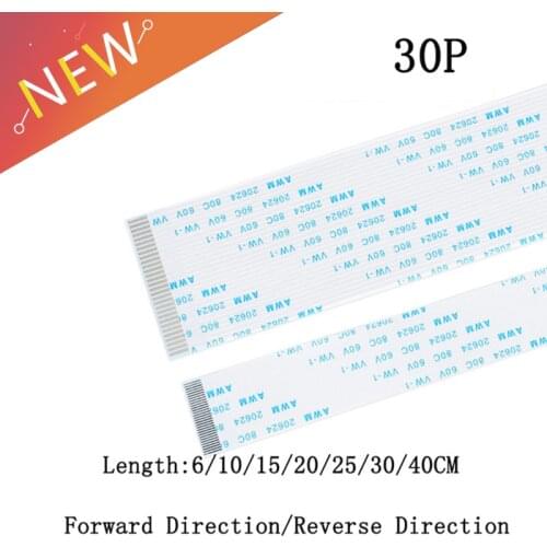 10PCS 30Pin FPC/FFC Ribbon Flexible Flat Cable Pitch 0.5MM/1.0MM 30P Wire Length 6/10/15/20/25/30/40CM