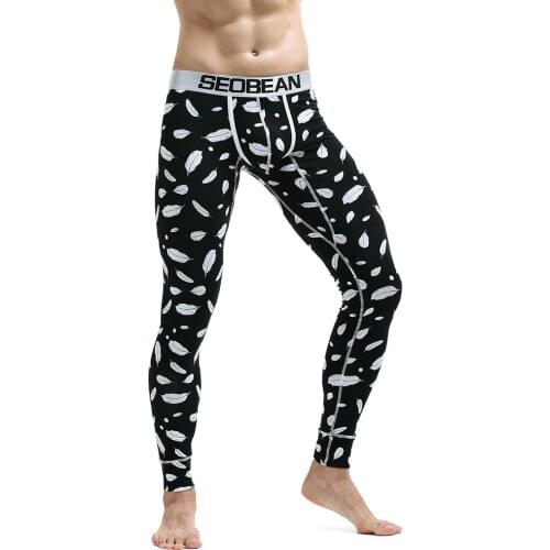 New Winter Warm Men Fashion sexy Long Johns Cotton Thermal Underwear pint WarmTight Single Long Leggings Pants High Quality