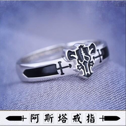 Anime Black Clover Astar Ring S925 Sterling Silver Silver Ring Cosplay Prop Birthday gift