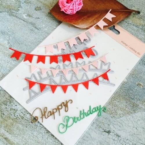 Metal stencil Cutting of new 2021 arrival card paper embossing scrapbooking craft diy photo album Coloured flag cutting dies