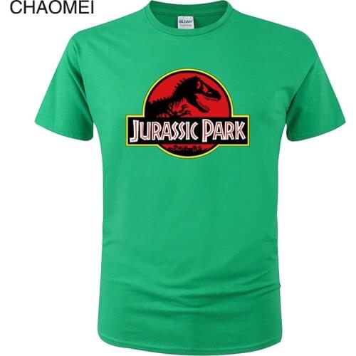 2019 Summer mens T-shirt Jurassic Park Printed Cotton T-shirt Top Casual Brand T-shirt Fashion Jurassic World Tees Cool C109