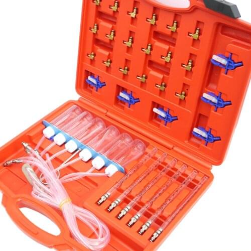 Common Rail Tool Kit Injector Fuel Return Flow Measure Tools 6 Cylinder Diesel Injector Flow Test Meter Adaptor Set For BOSCH-01