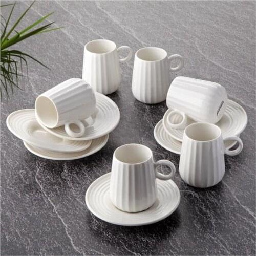 Modern Porcelain 6'Lı Coffee cup simple and elegant design six personality coffee service set
