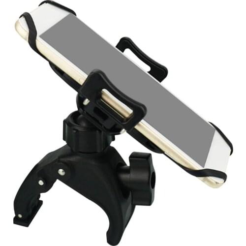 Non-slip ABS + Steel Bike Phone Mount Holder Ajustable Shockproof Cellphone Stand Rack for 4-6.5 Inch Phone and for Gopro Camera