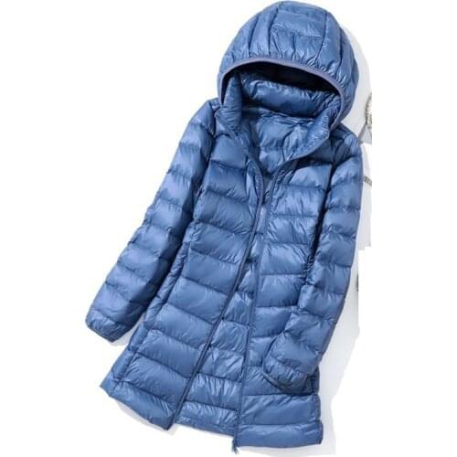 NewBang 7XL 8XL Womens Long Warm Down Coat Ultra Light Down Jacket Womens Warm Thick Overcoats Hat Detachable