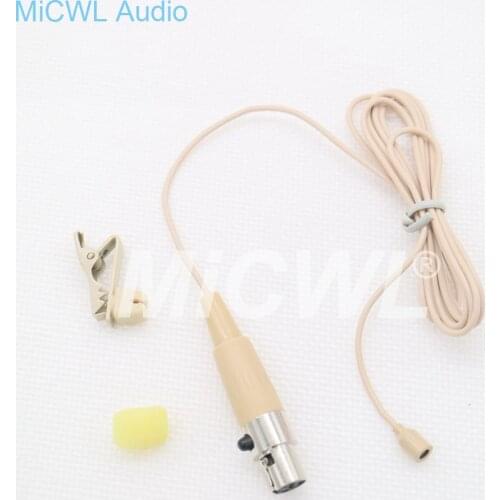 Mini Tie Clip Lavalier Microphone for AKG Samson Gemini TA3F 3Pin XLR Belt Pack Wireless System Black Beige color