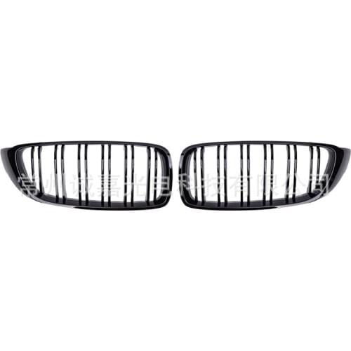 Suitable for 4 Bmw Series F32f36 M3f80m4f82 Refitting Double Line Middle Net Bright Black Car Grille