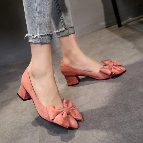 Size 35-39 Women Pumps Brand Women Shoes High Heels Sexy Bow Pointed Toe High Heels Ladies Shoes