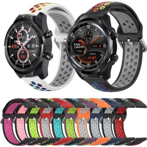 Breathable Silicone Strap For TicWatch Pro 3/3 GPS Smart Watch Band 22MM Bracelet Wrist Straps For TicWatch Pro 2020 GTX Correa