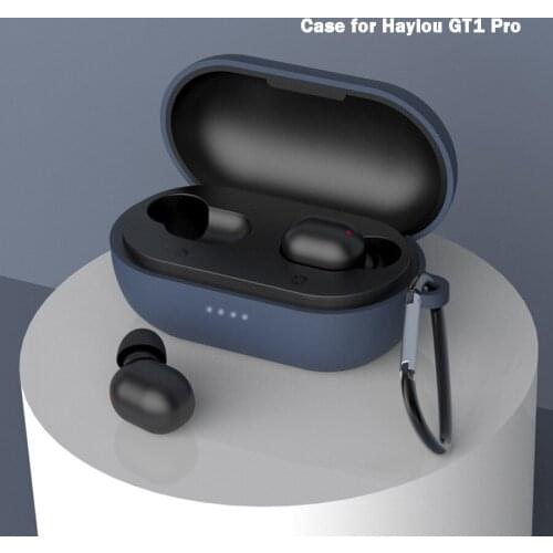 Silicone Case for Haylou GT1 Pro Earphone Headset Protective Cover with Anti-lost Buckle for Haylou GT1 Pro Headset