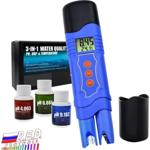 3-in-1 PH ORP Temperature Combo Meter Tester Pen Type with Automatic Temperature Compensation