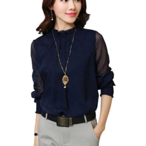 Tracyen Stand-up Collar Blouses