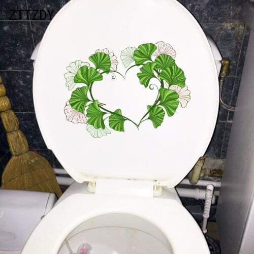 ZTTZDY 25×19.2CM Creative Love Ginkgo Biloba Bedroom Wall Stickers Mural Fashion WC Toilet Decor T6-0230