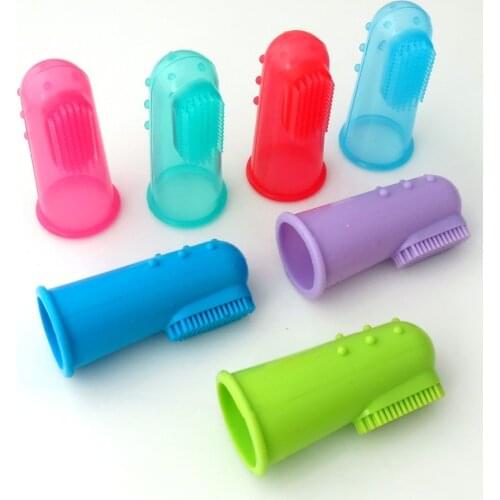 Dog Toothbrush Pet Finger Toothbrush Dog toys Teddy Dogs Brush Bad Breath Tartar Large Dog Accessories