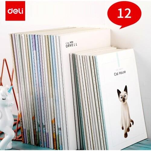 12PCS/LOT Deli A5(210x148mm) B5(250x175mm) Suture book Notebook Writing book Cartoon cover books student children notebooks