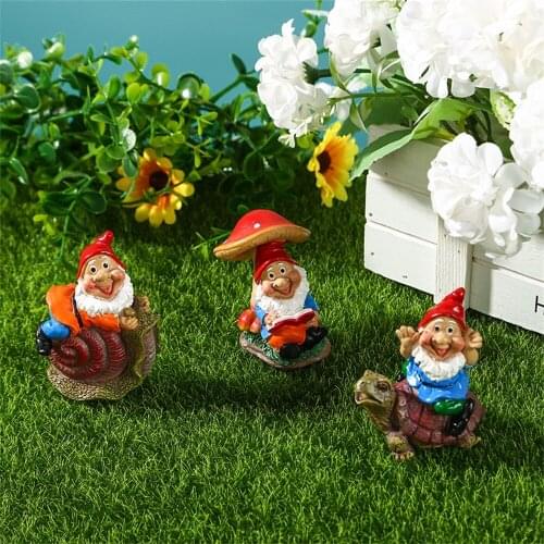 3PCS Mini Gnome Snail Statue Creative Funny Resin DIY Garden Bonsai Decoration Christmas Gift Desk Garden Sculpture Decor