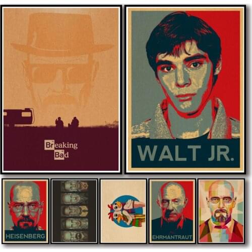 37 Designs Breaking Bad Kraftpaper Poster Alternative Painting Abstract Wall Sticker for Coffee House Bar A3 2