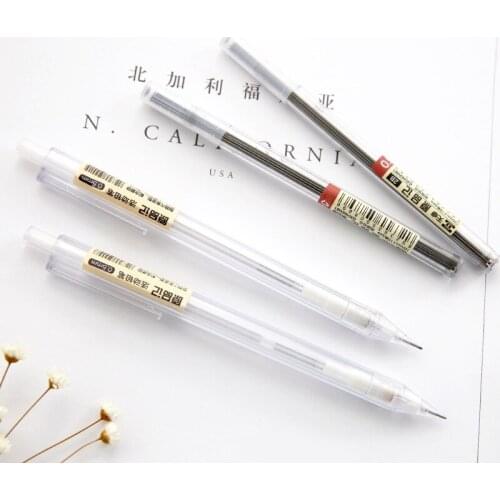 6 pcs/Lot Hexagonal transparent 0.5mm black Auto Student Supply School Creative Cute lapiseira A6892 Mechanical Pencil