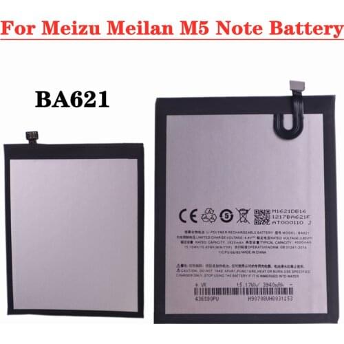 4000mAh BA621 For Meizu Meilan M5 Note Note5 Note 5 M621N / M621Q / M621H Smartphone Replacement Battery High Quality