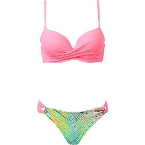 Andzhelika Bikini Women Swimsuit Push Up Swimwear 2021 Summer Sexy Print Fold Bikini Set Bathing Suit Swim Wear Monokini A73107