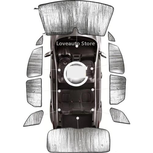 Car Aluminum Foil Windshield Sunshade Back Front Rear Window Sun Shade Visor Protector for Volkswagen VW Touareg 2021 2020 2019