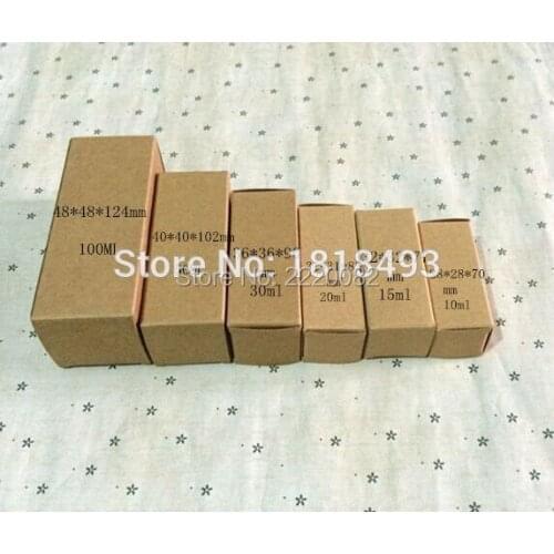 Free shipping 50 pcs a lot 50ML 40x40x102mm essential oil packing box/Handmade gift packing box/DIY blank kraft paper boxes