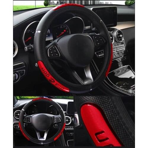 38CM Universal Car Anti Slip Steering Wheel Cover Leather Auto Interial Car-Styling Accessories