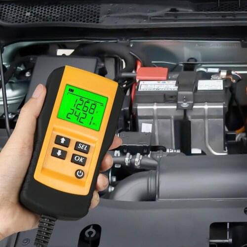 AE300 12V LCD Digital Car Battery Auto System Analyzer Automotive Vehicle Battery Voltage ohm Tester Diagnostic Tool YELLOW